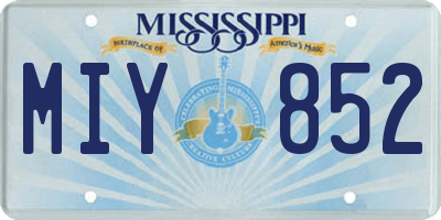 MS license plate MIY852
