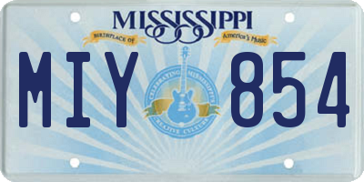 MS license plate MIY854
