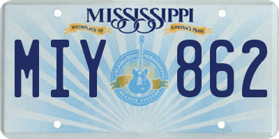 MS license plate MIY862