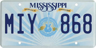MS license plate MIY868