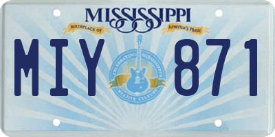 MS license plate MIY871