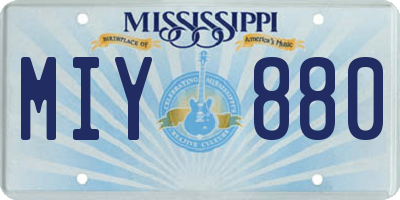 MS license plate MIY880