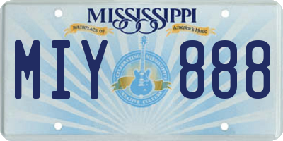 MS license plate MIY888