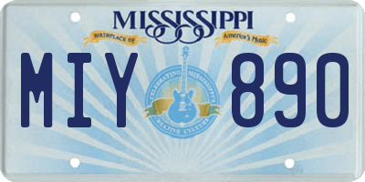 MS license plate MIY890
