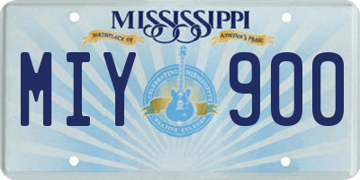 MS license plate MIY900