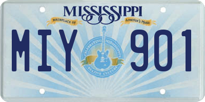 MS license plate MIY901