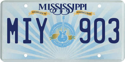 MS license plate MIY903