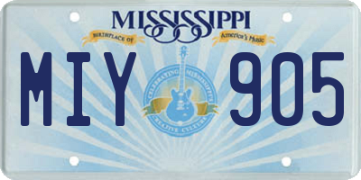 MS license plate MIY905