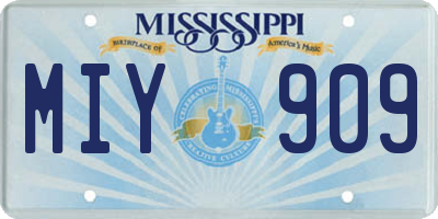 MS license plate MIY909