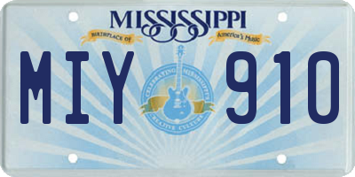 MS license plate MIY910
