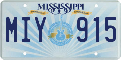 MS license plate MIY915
