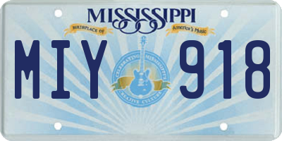 MS license plate MIY918