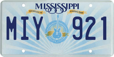 MS license plate MIY921