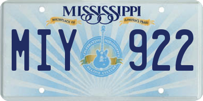 MS license plate MIY922
