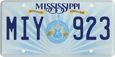 MS license plate MIY923