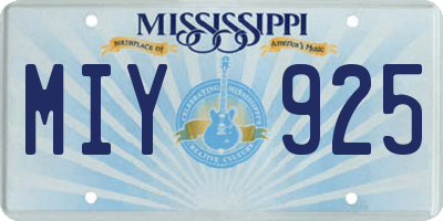 MS license plate MIY925