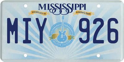 MS license plate MIY926