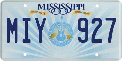 MS license plate MIY927