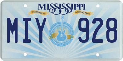 MS license plate MIY928