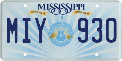 MS license plate MIY930