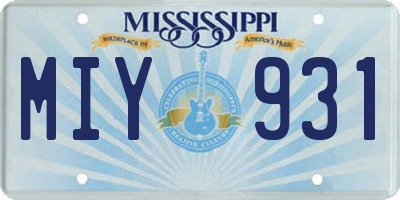 MS license plate MIY931