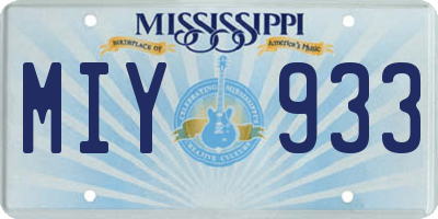 MS license plate MIY933
