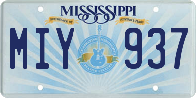 MS license plate MIY937
