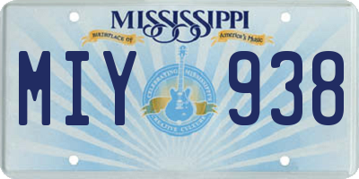 MS license plate MIY938