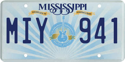 MS license plate MIY941