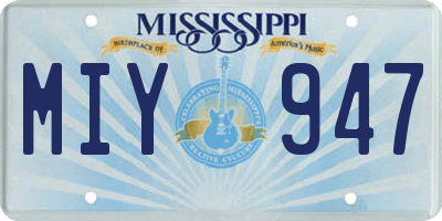 MS license plate MIY947