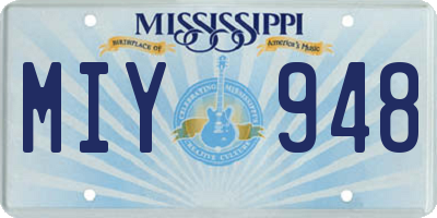 MS license plate MIY948