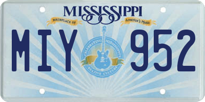 MS license plate MIY952