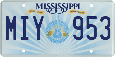 MS license plate MIY953