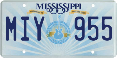 MS license plate MIY955