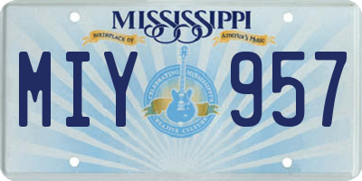 MS license plate MIY957