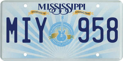 MS license plate MIY958