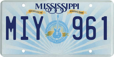 MS license plate MIY961