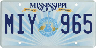 MS license plate MIY965