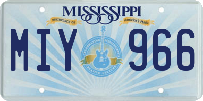 MS license plate MIY966