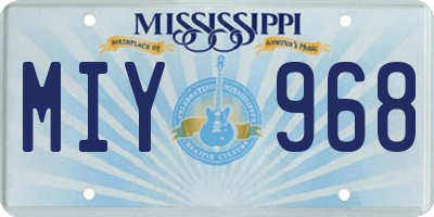 MS license plate MIY968