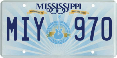 MS license plate MIY970