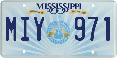 MS license plate MIY971