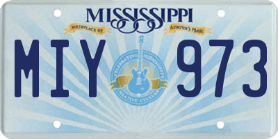 MS license plate MIY973