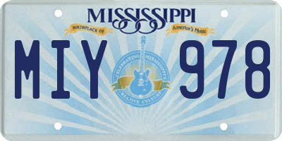 MS license plate MIY978