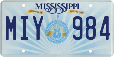 MS license plate MIY984