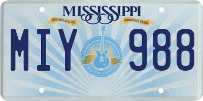 MS license plate MIY988