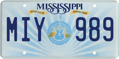 MS license plate MIY989