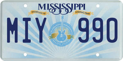MS license plate MIY990