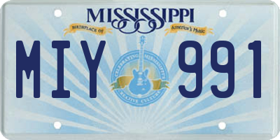 MS license plate MIY991