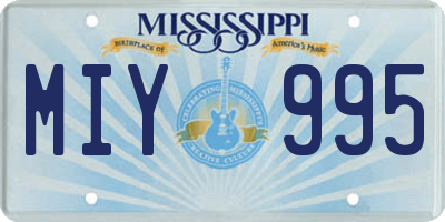 MS license plate MIY995